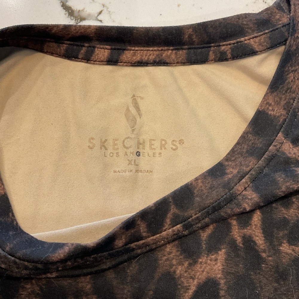 Skechers Brown Leopard Print Top - Picture 2 of 4